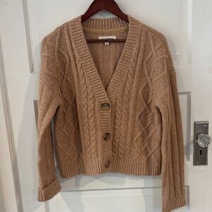 Lucky Brand Cable Knit Cardigan - Brown